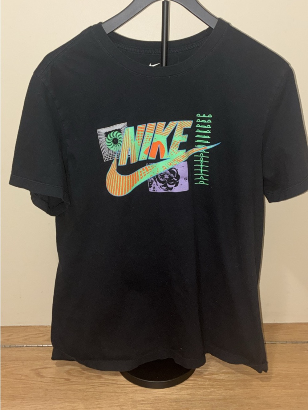 Nike Black Short Sleeve Tee with Multicolor Graphic